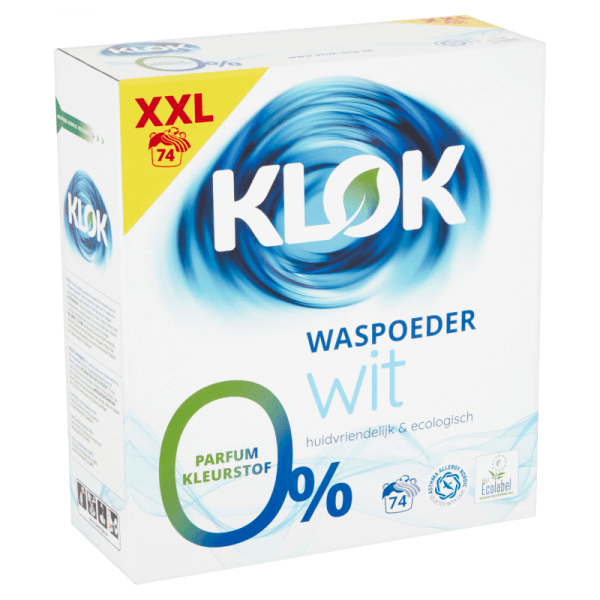 klok xxl waspoeder wit verpakking